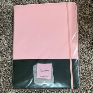 KATE SPADE PINK AND BLACK NOTEPAD FOLIO